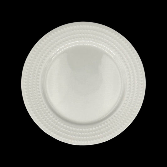 bulk 24 White Bone China Embossed Pearls Plate 23cm