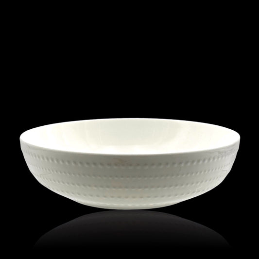 bulk 24 White Bone China Embossed Pearls Bowl 20cm