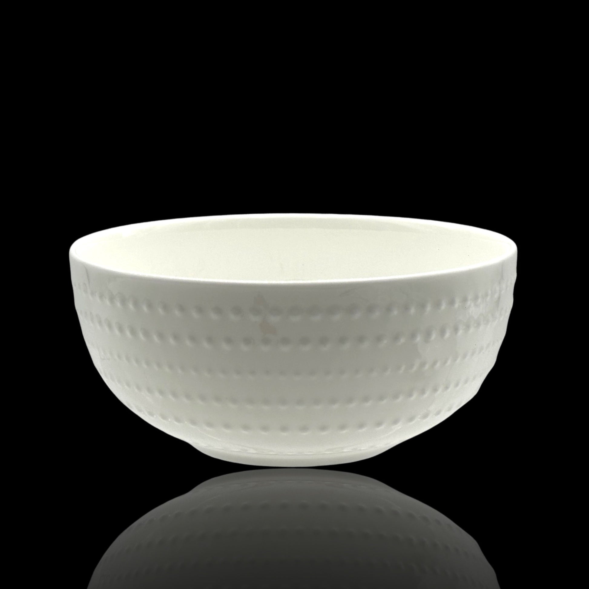 bulk 24 White Bone China Embossed Pearls Bowl 15cm