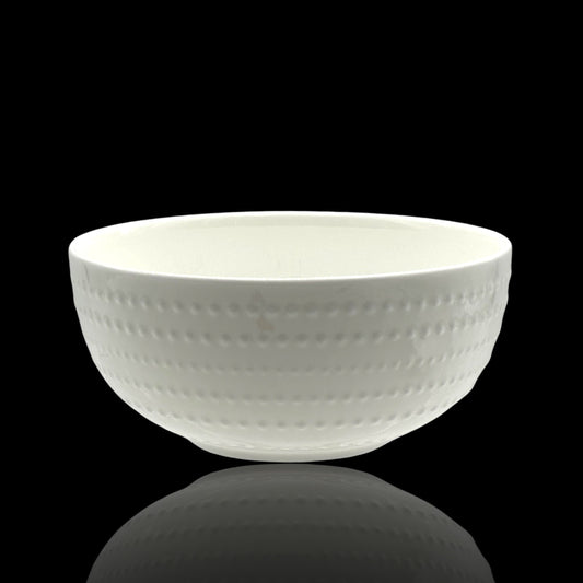 bulk 24 White Bone China Embossed Pearls Bowl 15cm