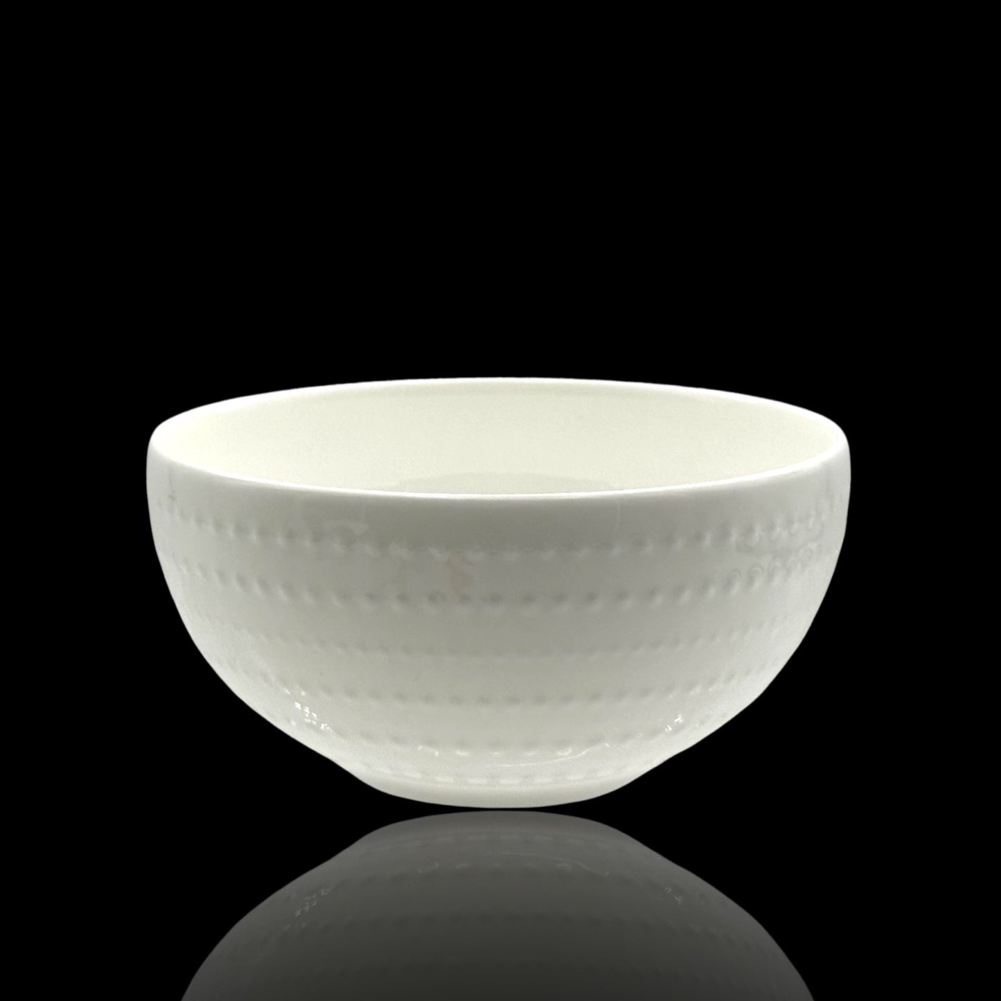 bulk 36 White Bone China Embossed Pearls Bowl 10cm