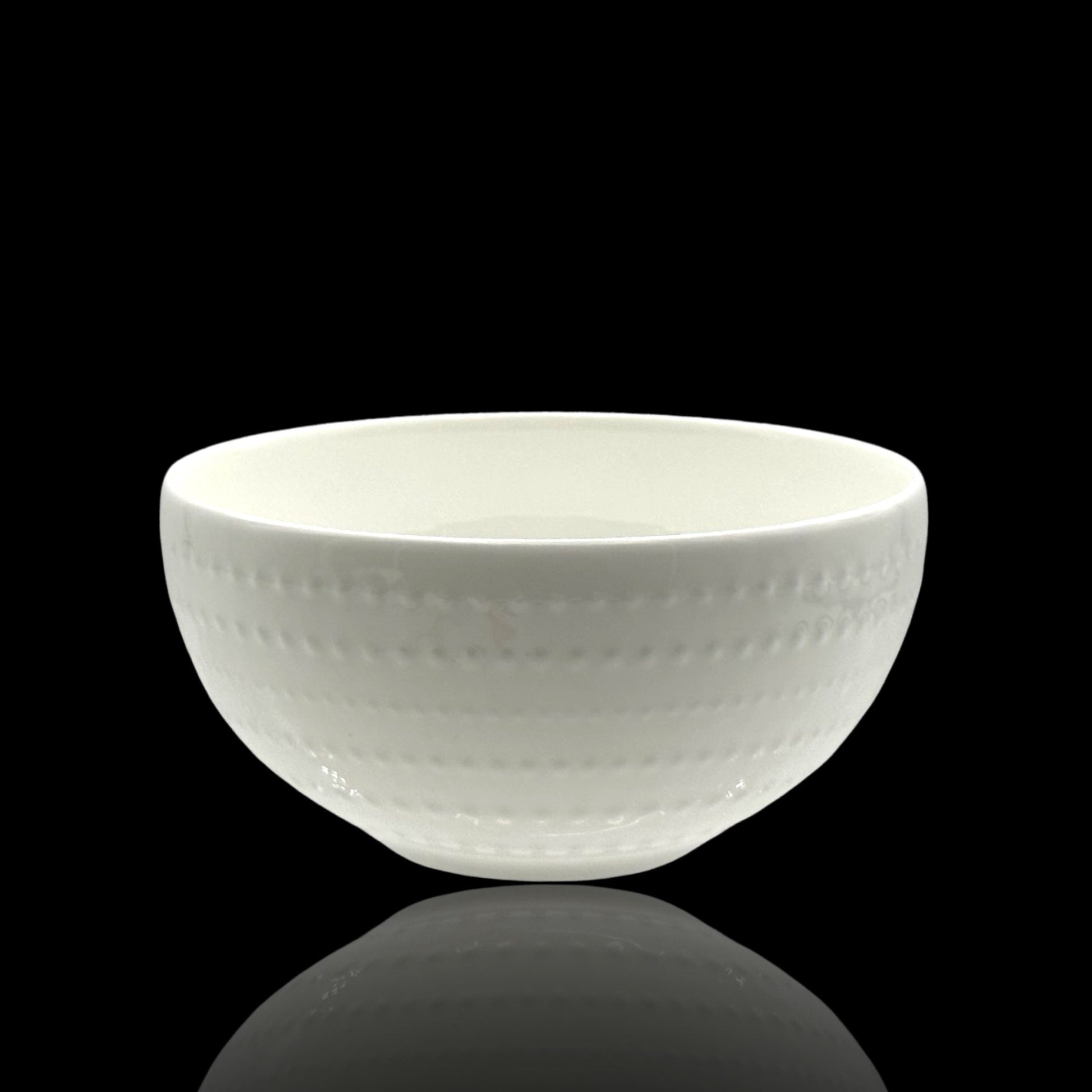 bulk 36 White Bone China Embossed Pearls Bowl 10cm