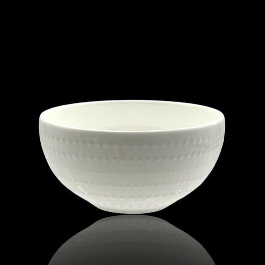 bulk 36 White Bone China Embossed Pearls Bowl 10cm