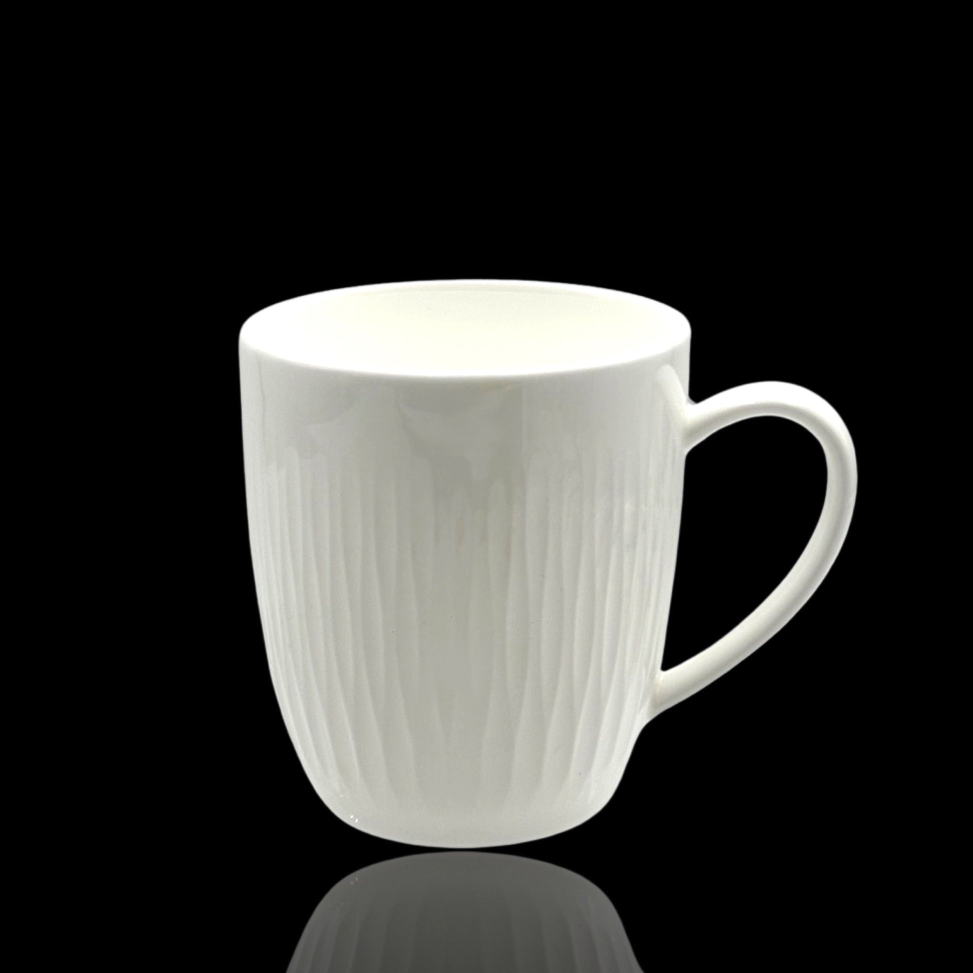 bulk 36 White Bone China Mug w/ Pattern 260ml 