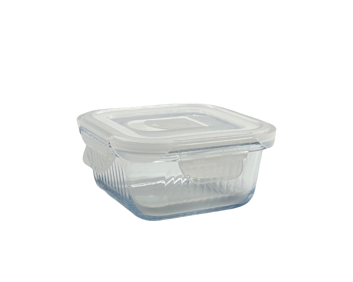 bulk 24 Borosilicate Glass Container w/ Lid Square 320ml 12x7cm