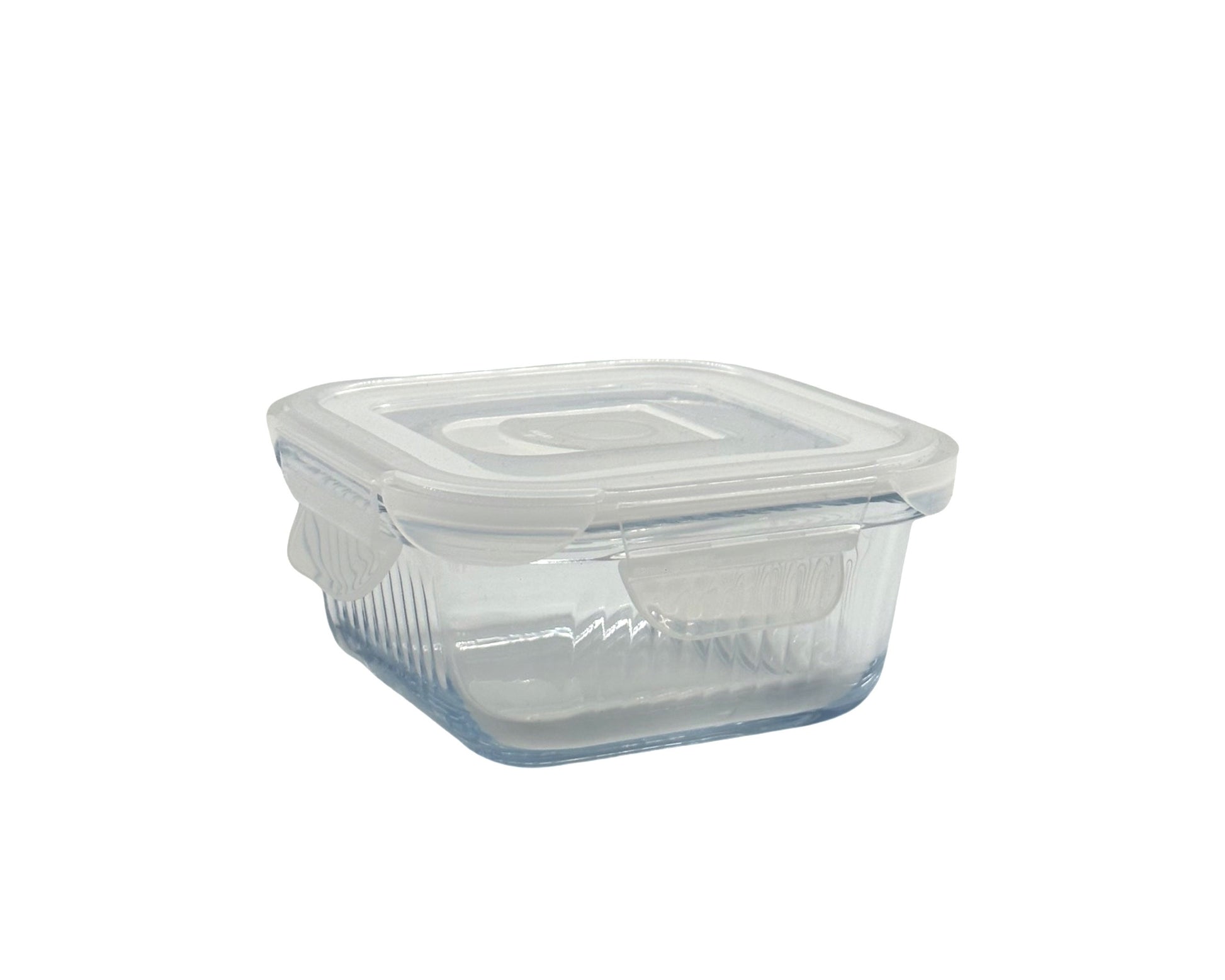 bulk 24 Borosilicate Glass Container w/ Lid Square 320ml 12x7cm