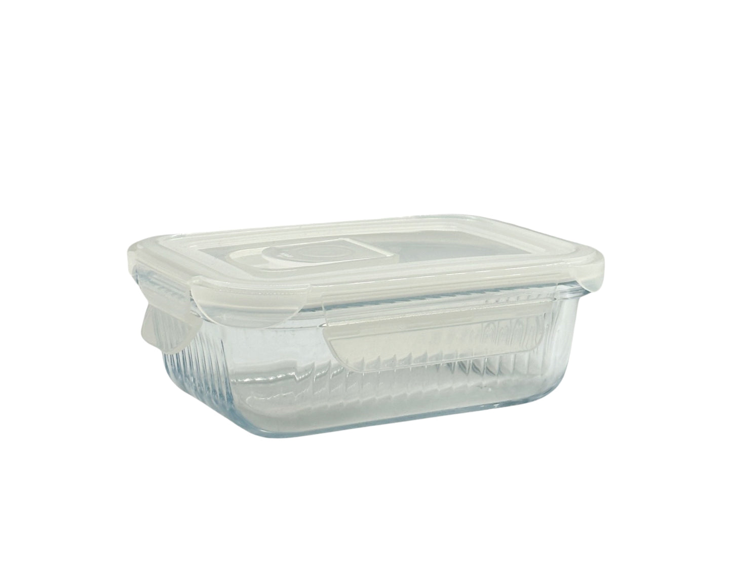 bulk 24 Borosilicate Glass Container w/ Lid Rect 370ml 15x6cm