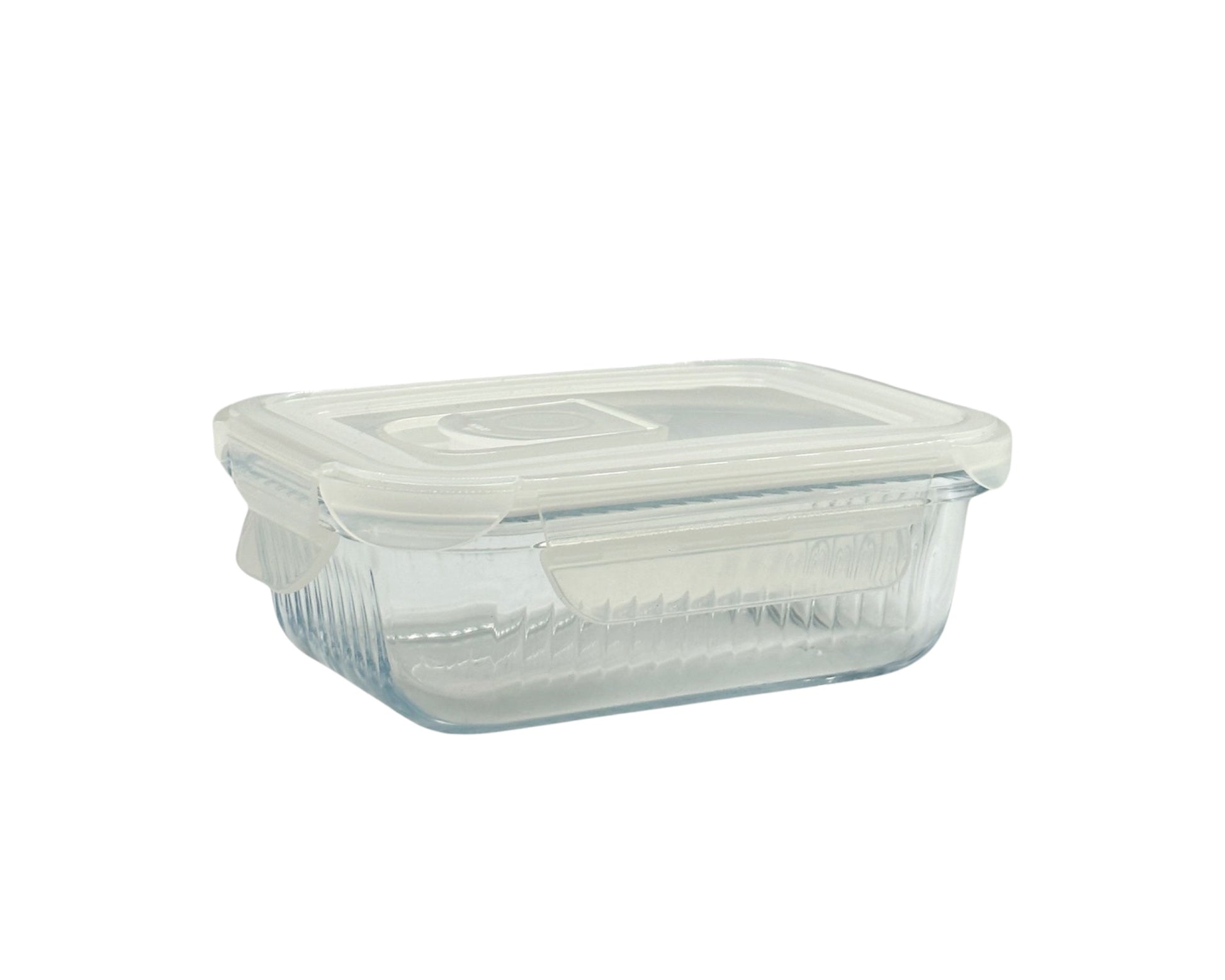 bulk 24 Borosilicate Glass Container w/ Lid Rect 370ml 15x6cm