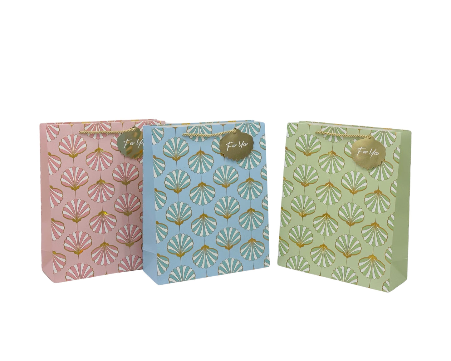 bulk 24 Large Seashell Foiled Gift Bag Assorted 32cm