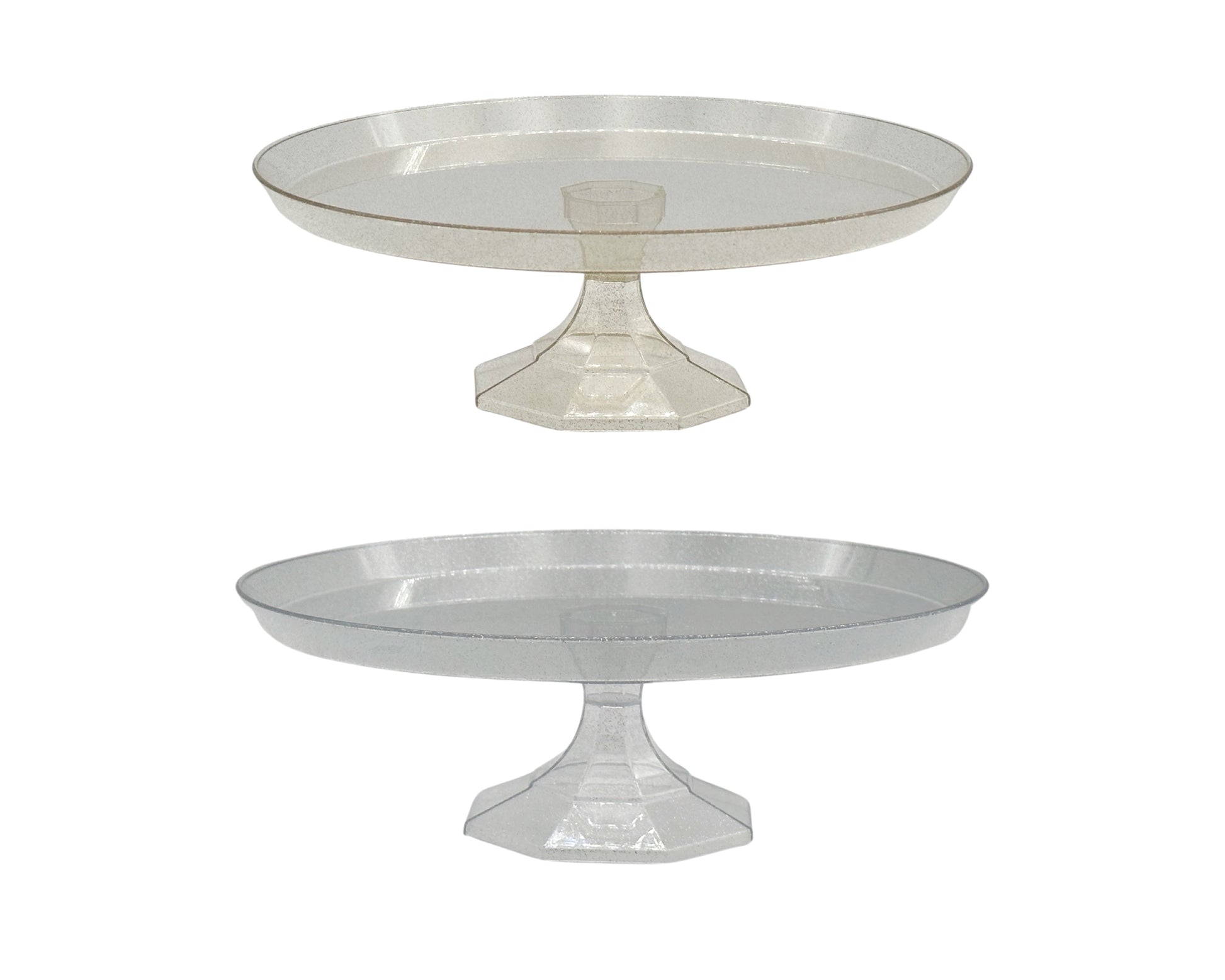 bulk 24 Glitter Plastic Cake Stand 26cm