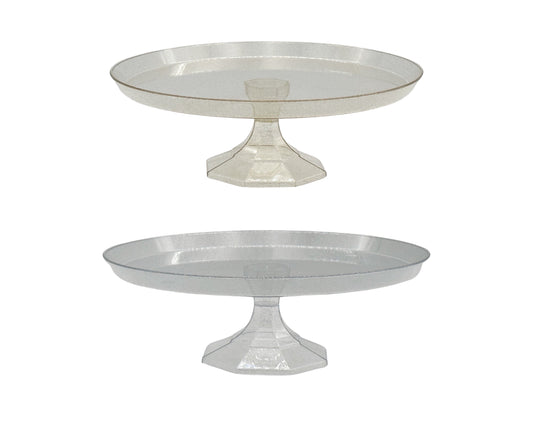 bulk 24 Glitter Plastic Cake Stand 26cm