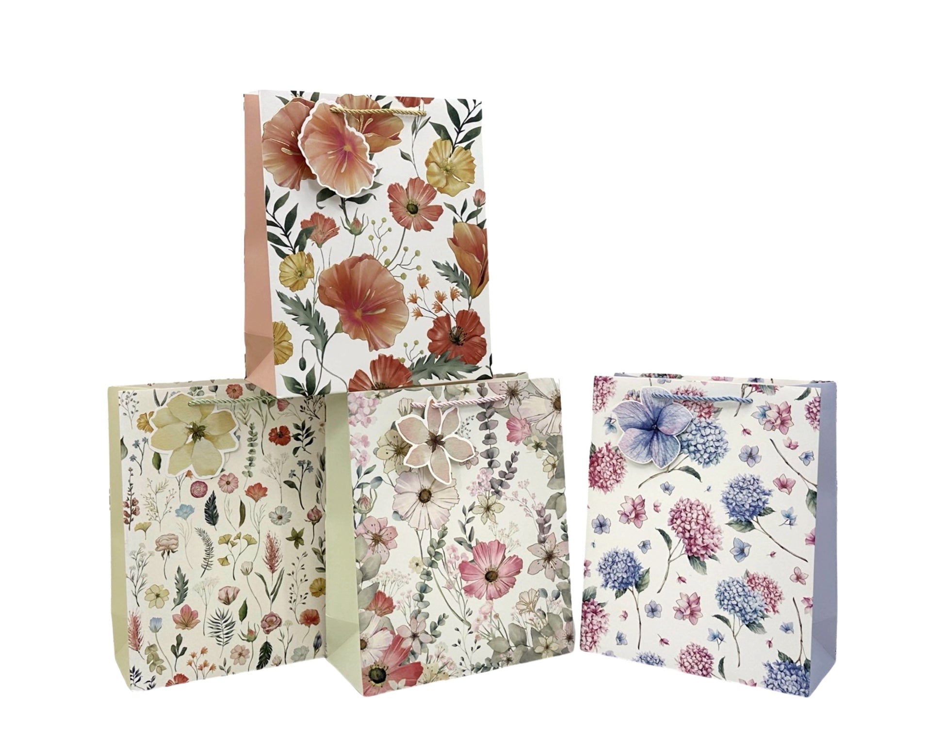 bulk 24 Medium Meadow Bouquet Gift Bag Foiled Assorted 123cm