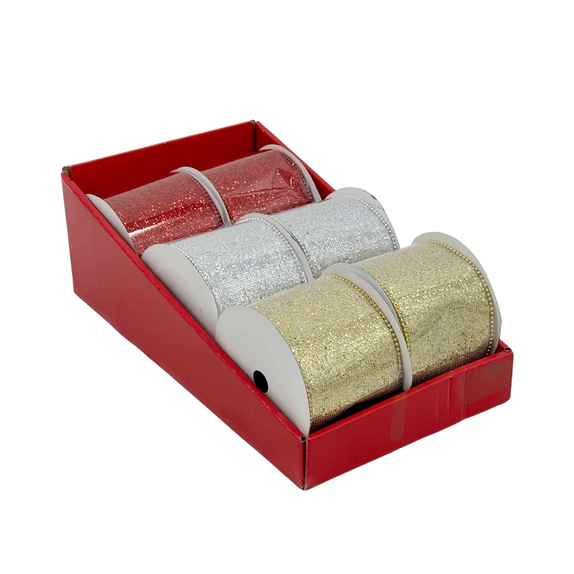 bulk 12 Mirror Ribbon w/ Bead Edge Ribbon 4m Assorted