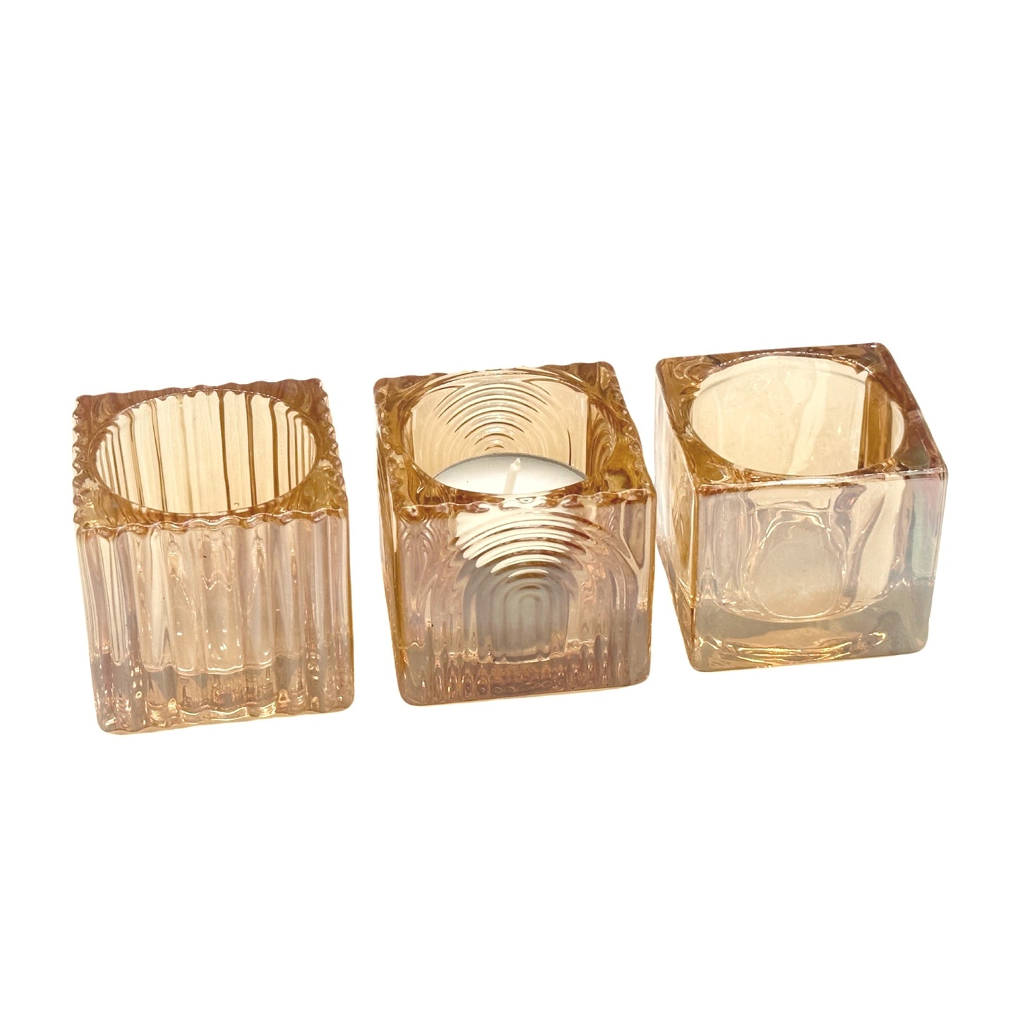bulk 36 Lustre Glass Tealight Holder Assorted 5cm
