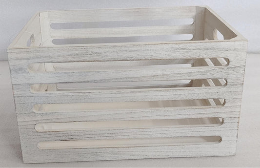 Wood Crates White Wash 40cm