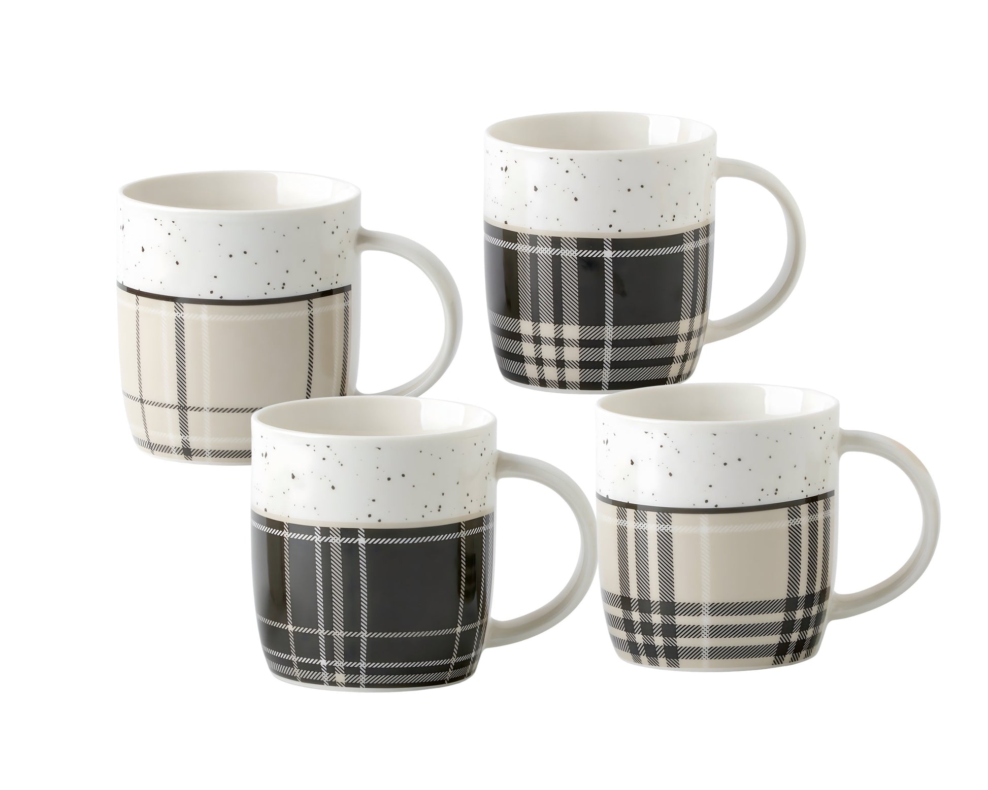 bulk 24 Tartan New Bone China Mug 360ml Assorted 