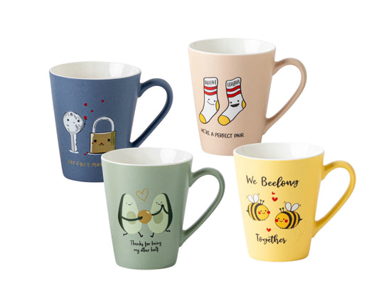 bulk 24 Bonding Designs New Bone China Mug 310ml Assorted 