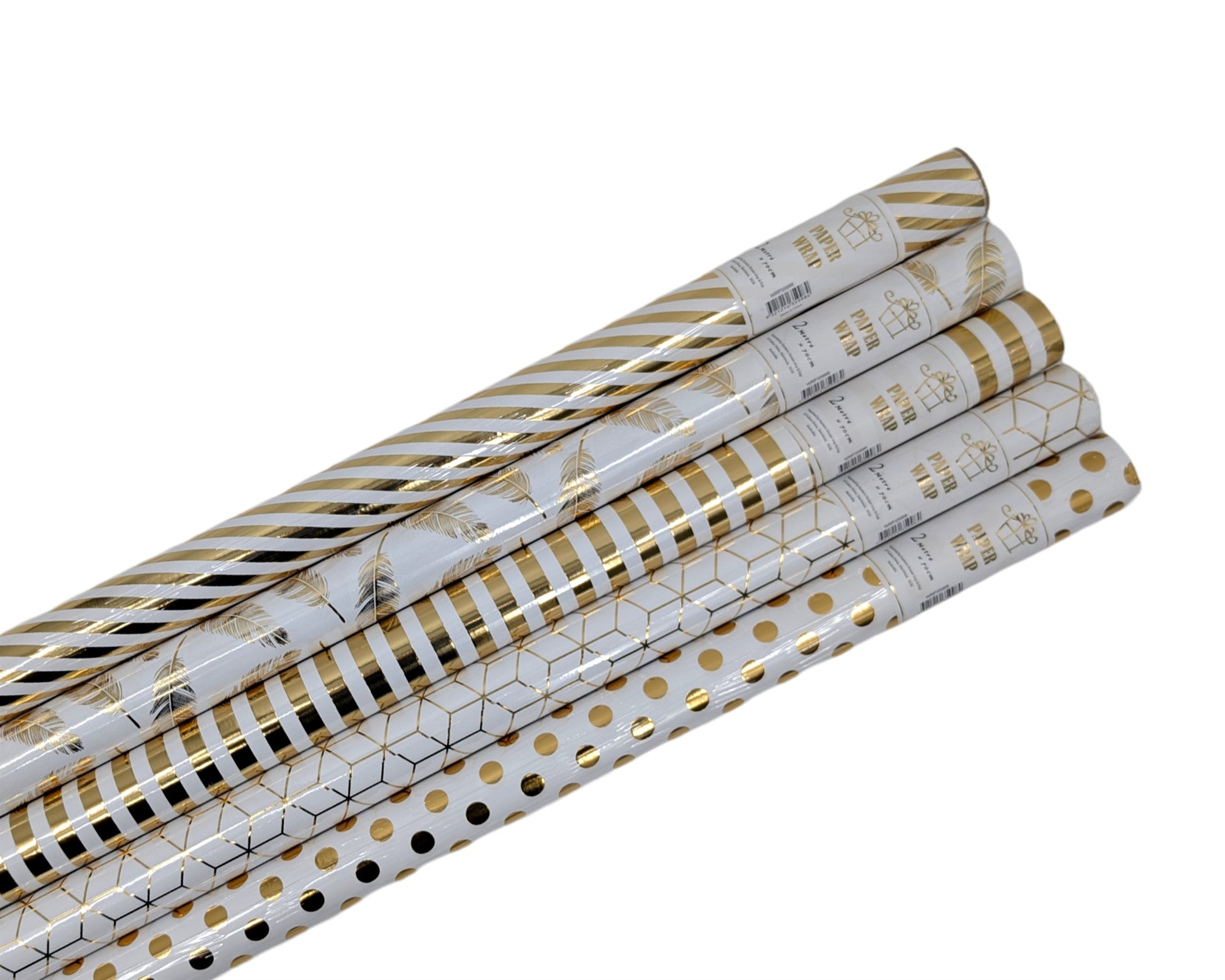 bulk 50 Gold Foiled Everyday Gift Wrap 200cm