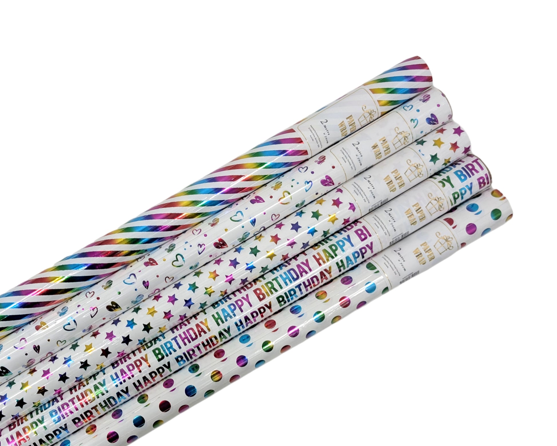 bulk 50 Holographic Foiled Everyday Gift Wrap 200cm