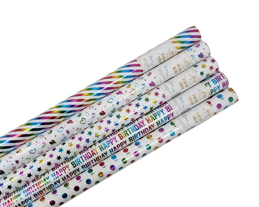 bulk 50 Holographic Foiled Everyday Gift Wrap 200cm