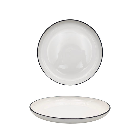 bulk 24 Sorrento Porcelain Side Plate w/ Black Rim 20cm
