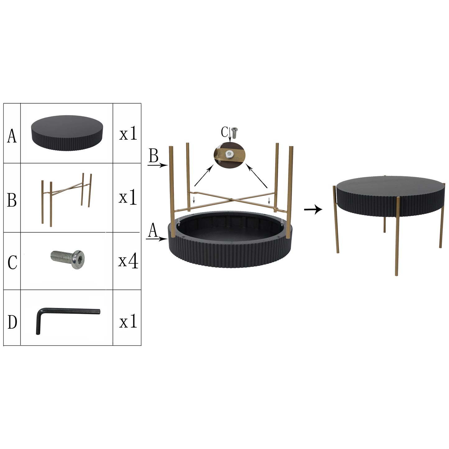 Eclipse Ribbed Coffee Table 60x35cm - Image 4