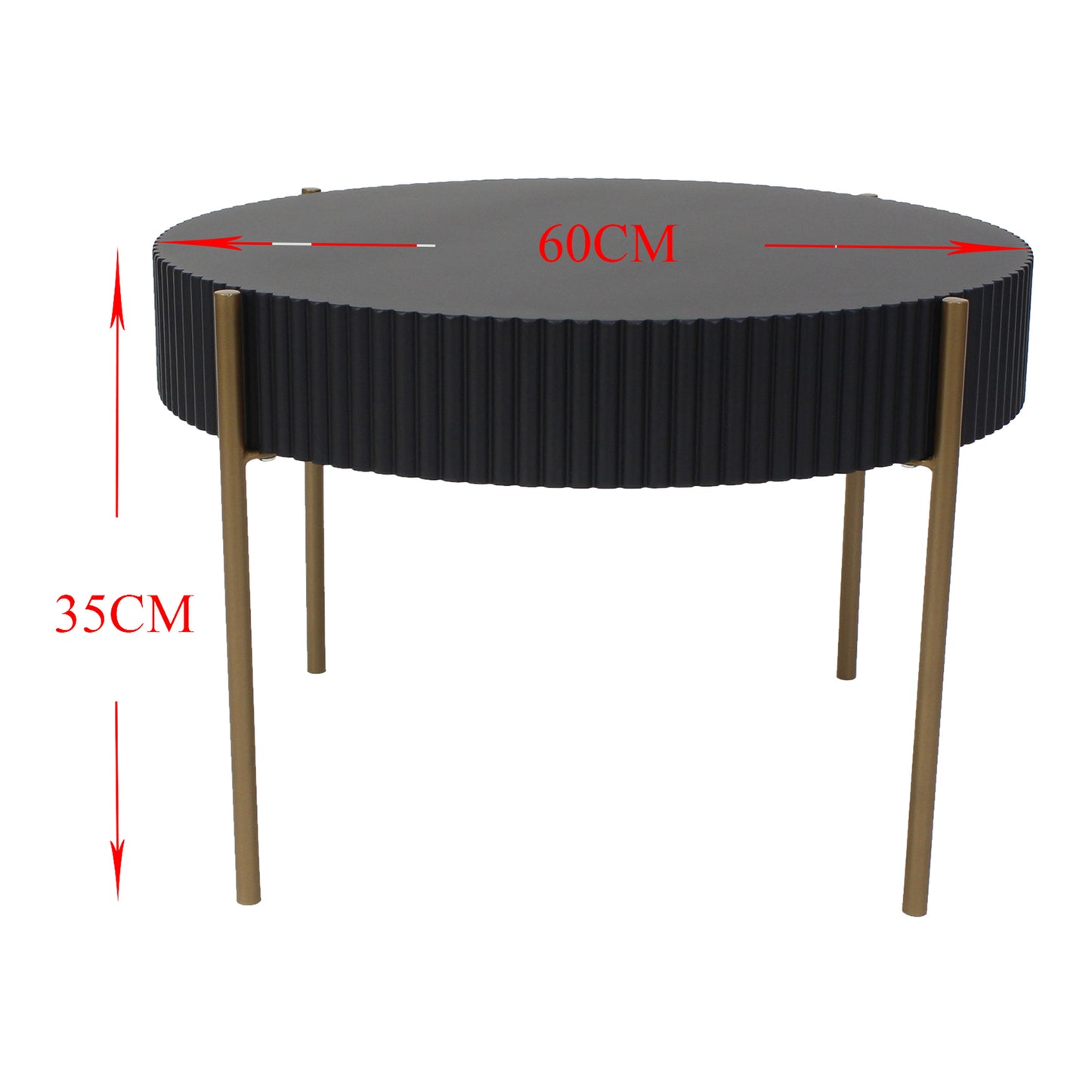 Eclipse Ribbed Coffee Table 60x35cm - Image 5