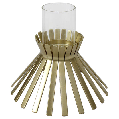 Aura Slatted Pillar Candleholder 23x21cm - Image 3