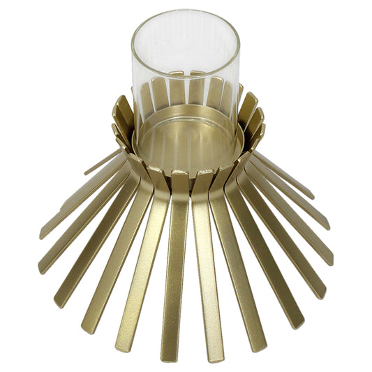 Aura Slatted Pillar Candleholder 23x21cm - Image 2