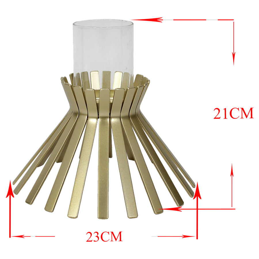 Aura Slatted Pillar Candleholder 23x21cm - Image 4
