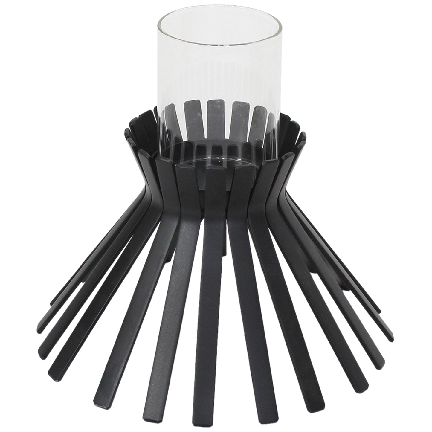 Eclipse Slatted Pillar Candleholder 23x21cm - Image 2