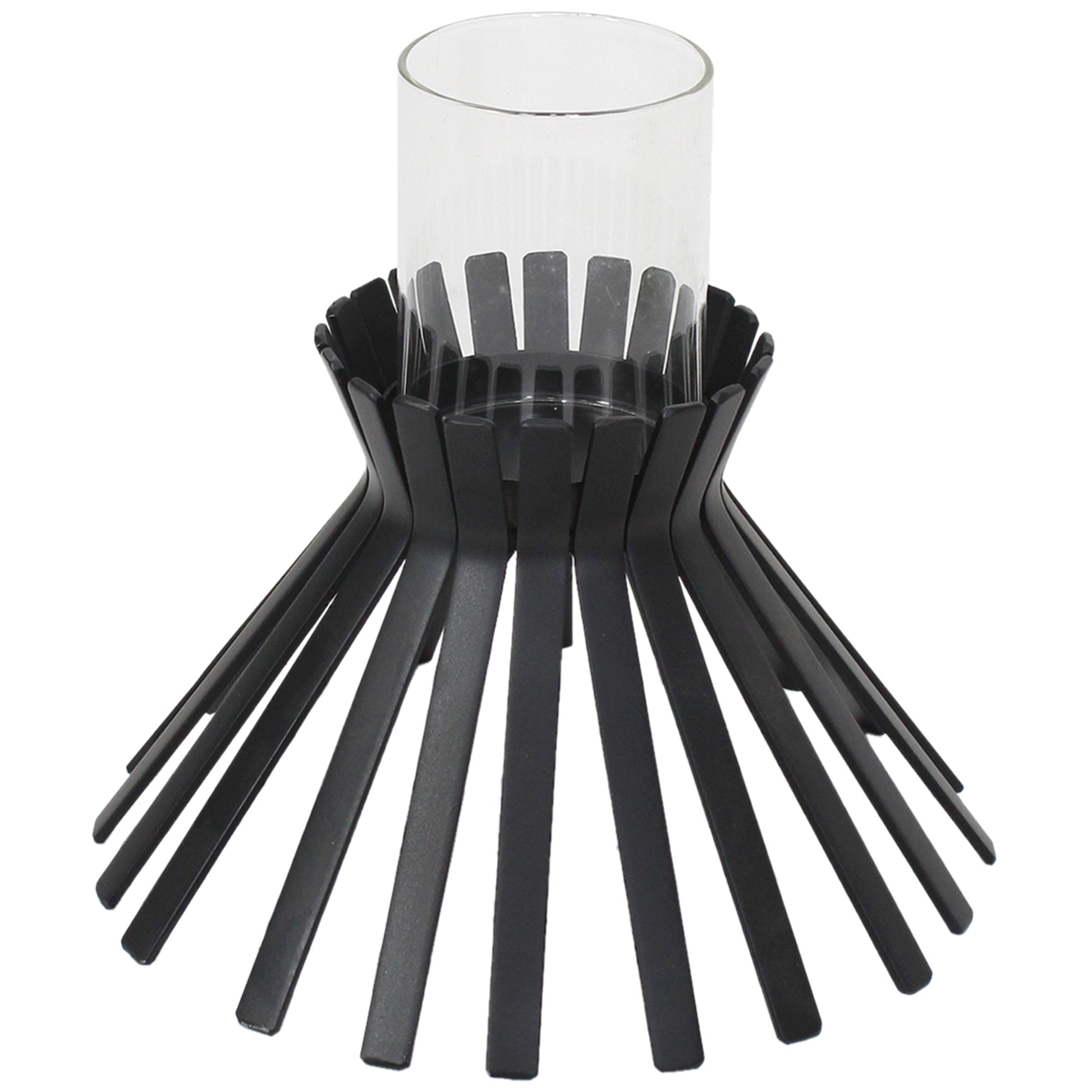 Eclipse Slatted Pillar Candleholder 23x21cm - Image 2