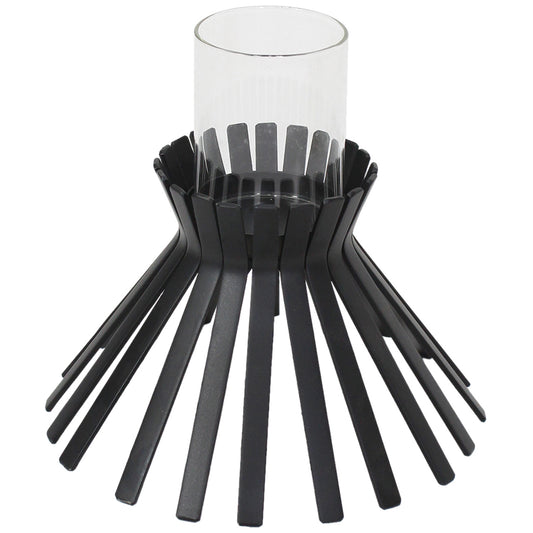 Eclipse Slatted Pillar Candleholder 23x21cm - Image 2