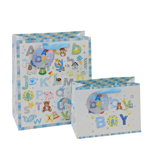 bulk 24 Medium Baby Boy Gift Bag3cm