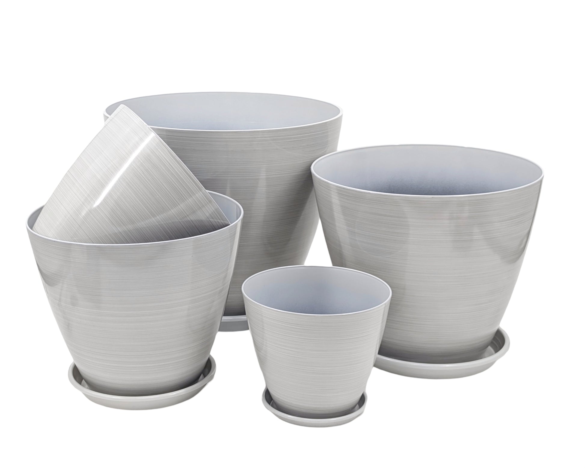 bulk 24 Brush Glazed Planter w/ Drainage Tray 25cm
