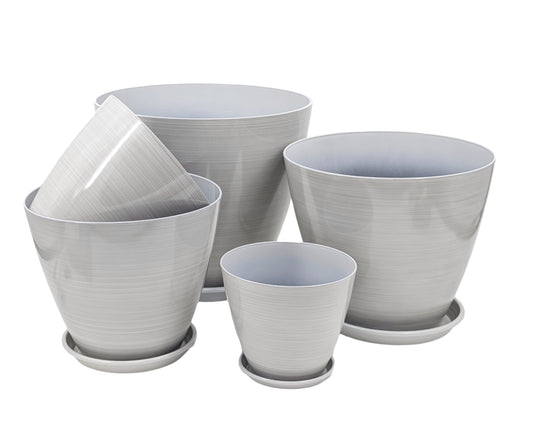 bulk 6 Brush Glazed Planter w/ Drainage Tray 40cm