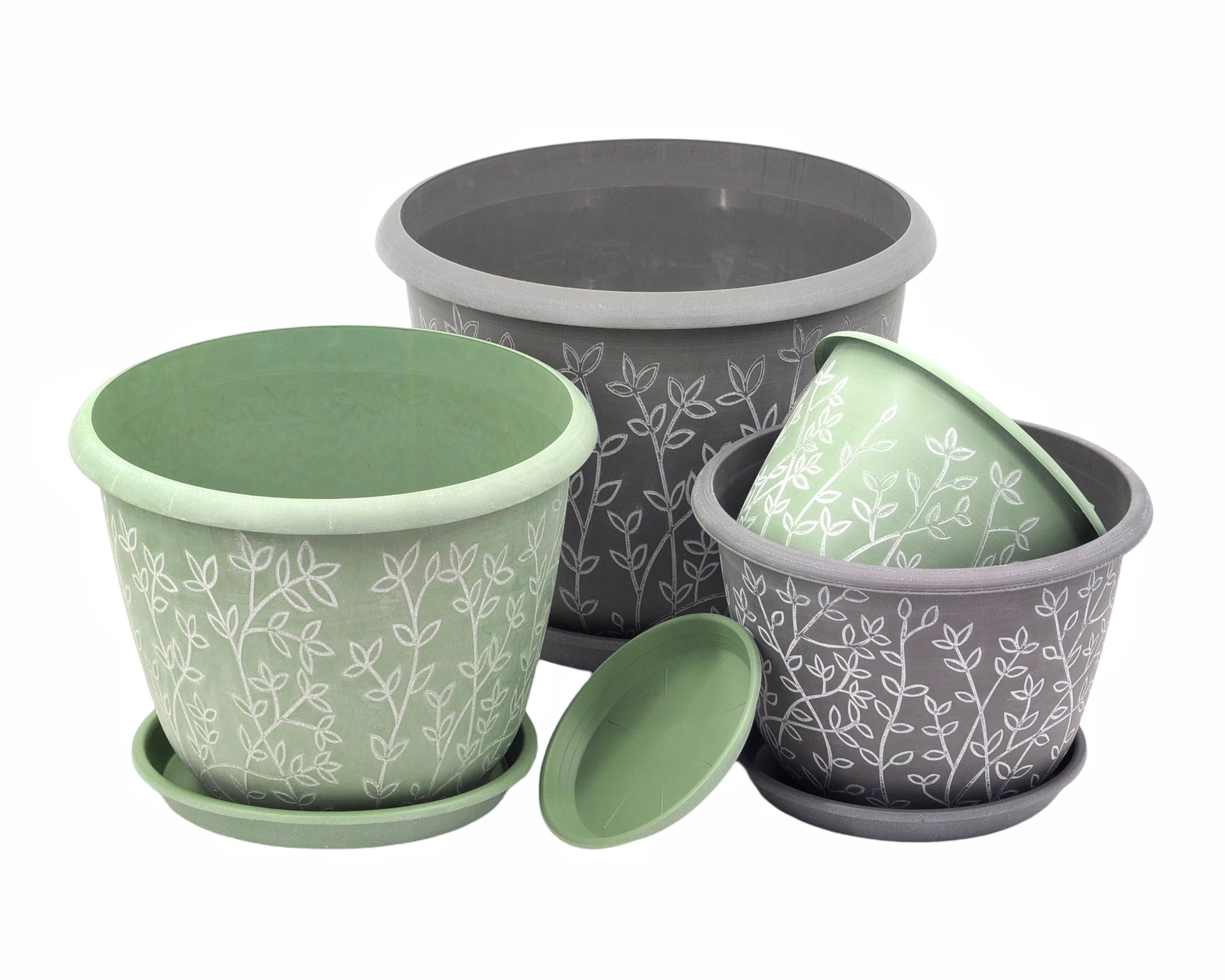 bulk 24 Flower Power Planter w/ Drainage Tray 25cm