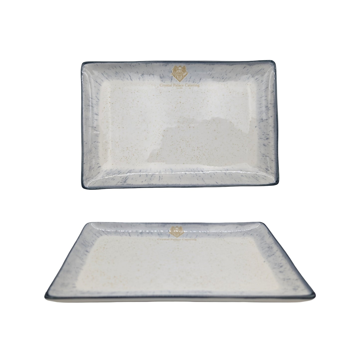 bulk 18 Torquay Porcelain Rectangle Dinner Plate w Logo 25cm