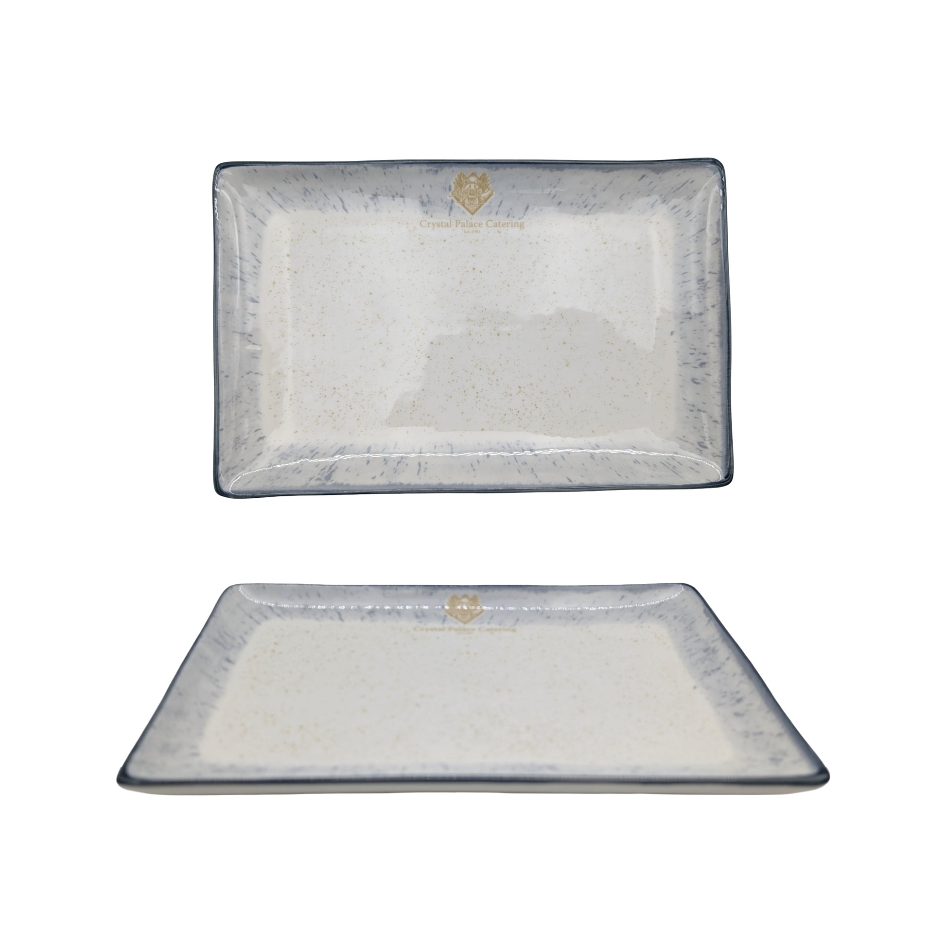 bulk 18 Torquay Porcelain Rectangle Dinner Plate w Logo 25cm