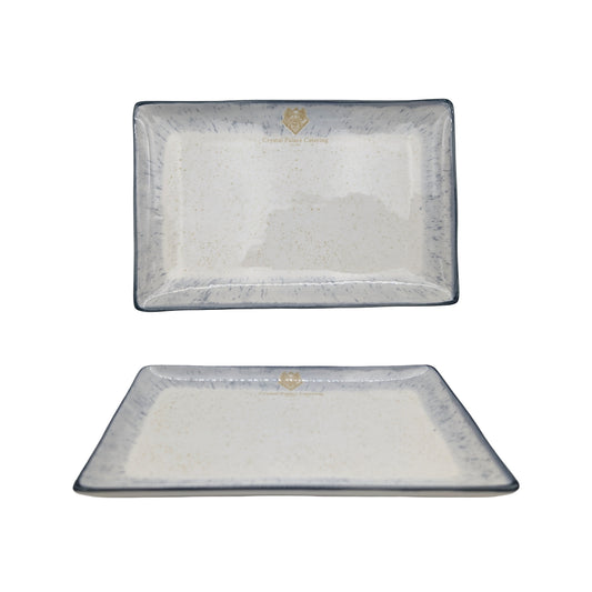 bulk 18 Torquay Porcelain Rectangle Dinner Plate w Logo 25cm