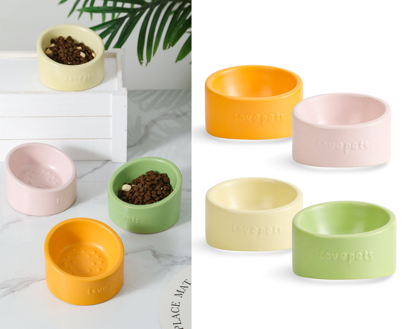 bulk 16 Elevated Ceramic Pet Bowl 13cm