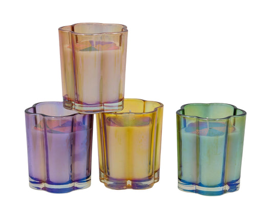 bulk 24 Neon Colour Glass Jar Candle 8cm