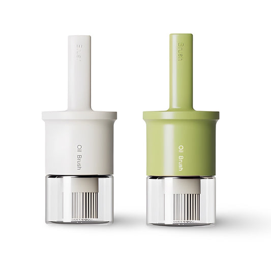 Set 2 Glass Oil Dispenser w/ Brush 300ml 2 Assort