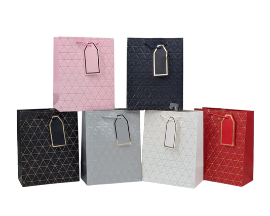 bulk 24 Large Foiled Triangles Gift Bag 32cm