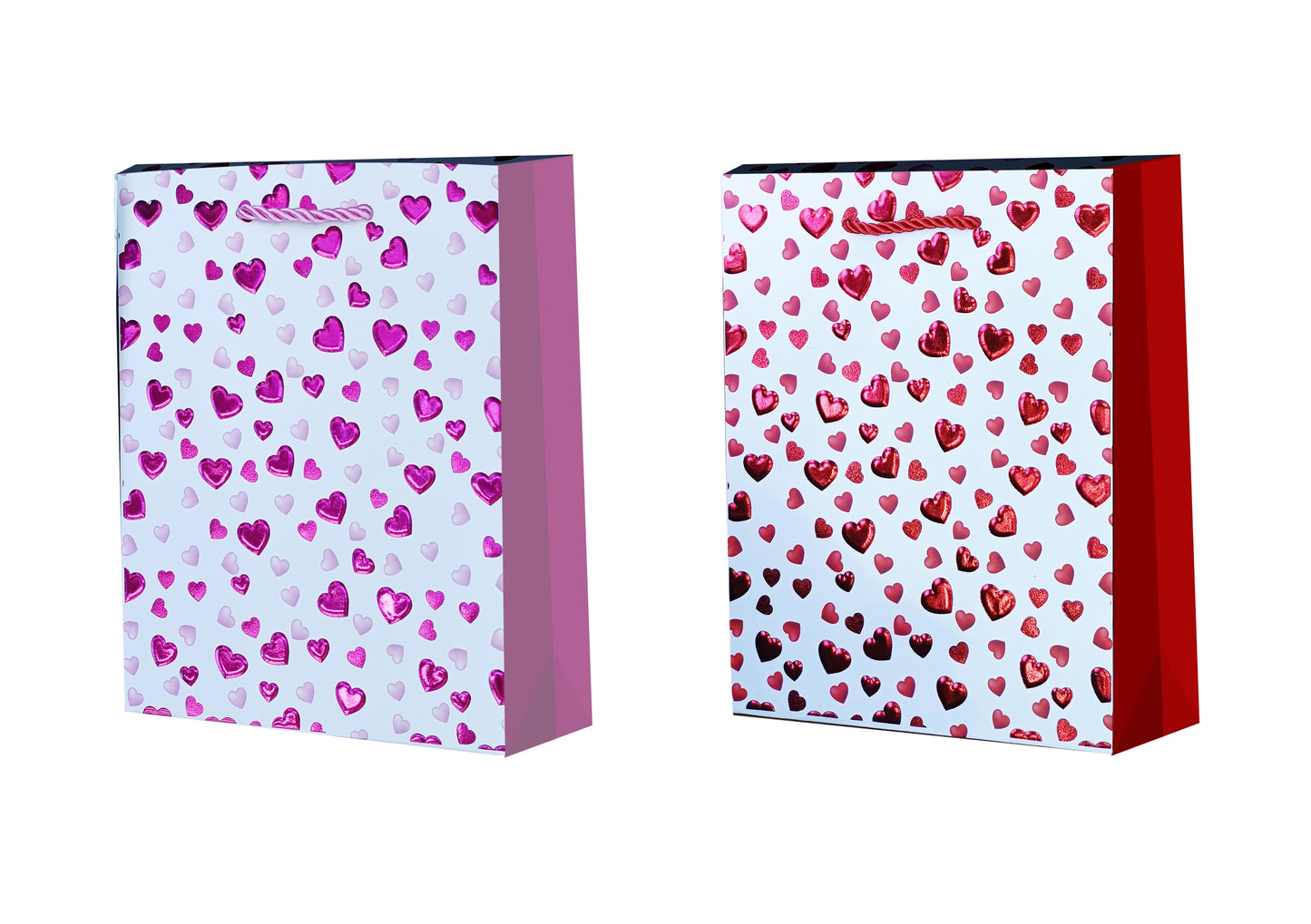bulk 24 Large Foiled Hearts Gift Bag 32cm