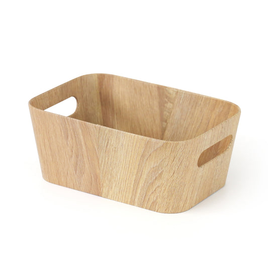 bulk 6 Woodgrain Look Storage Rectangle 26cm