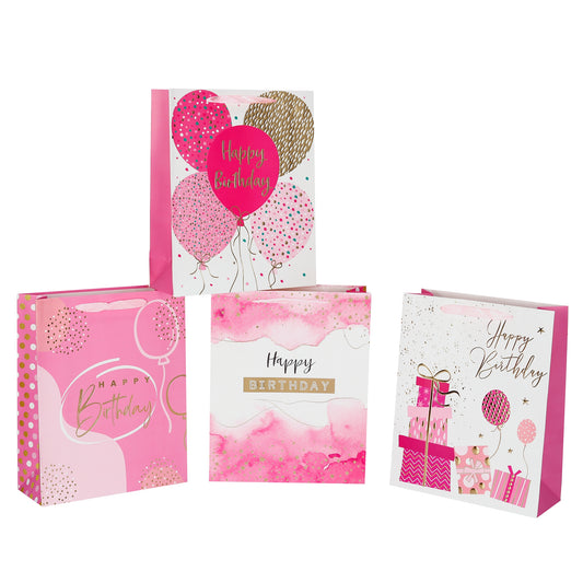 bulk 24 Medium Pink Celeberation Gift Bag3cm