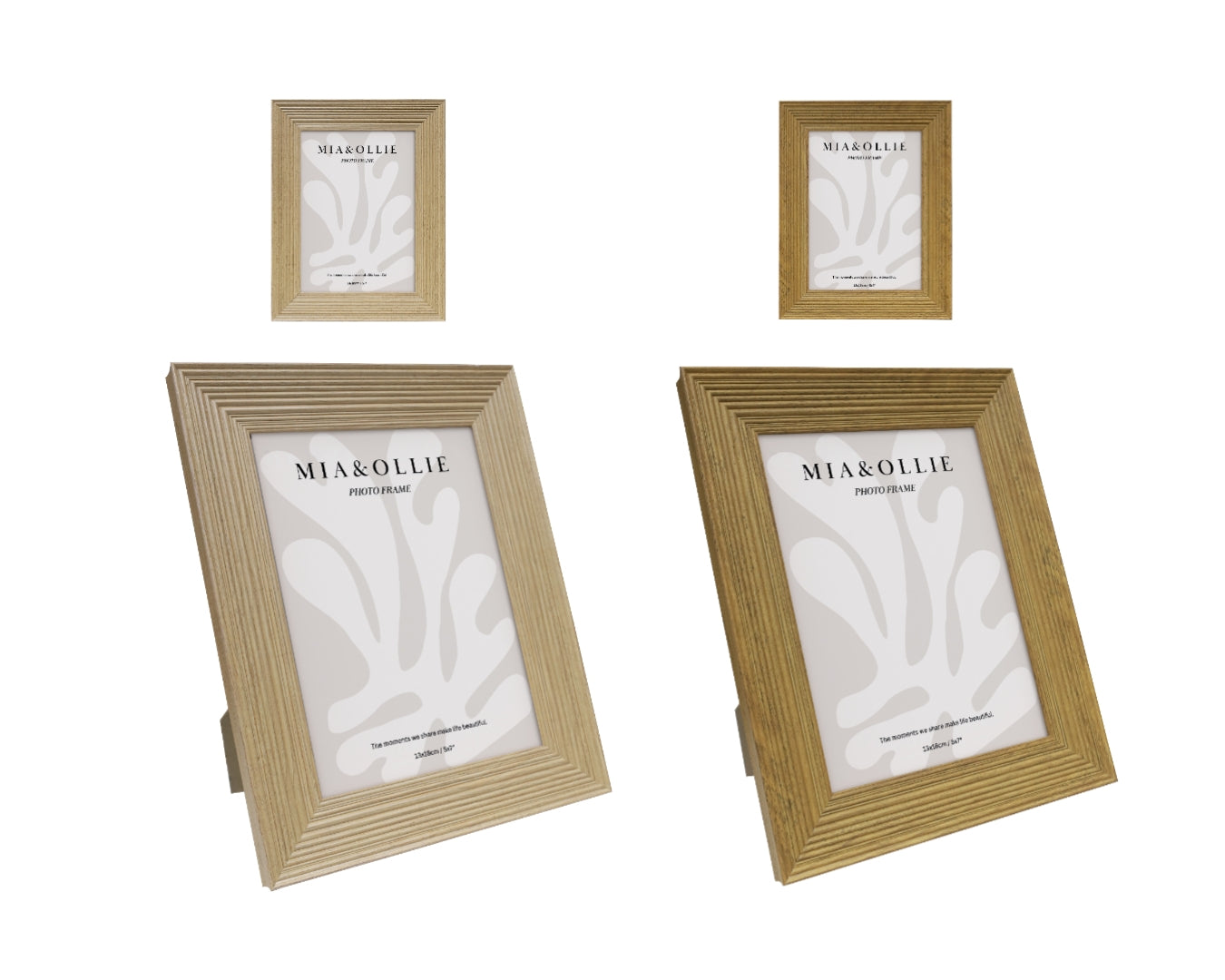 Set 2 Photo Frame Oak '5x7in" 18cm