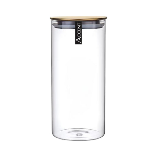 bulk 12 Glass Jar w/ Gold Metal Lid 25cm