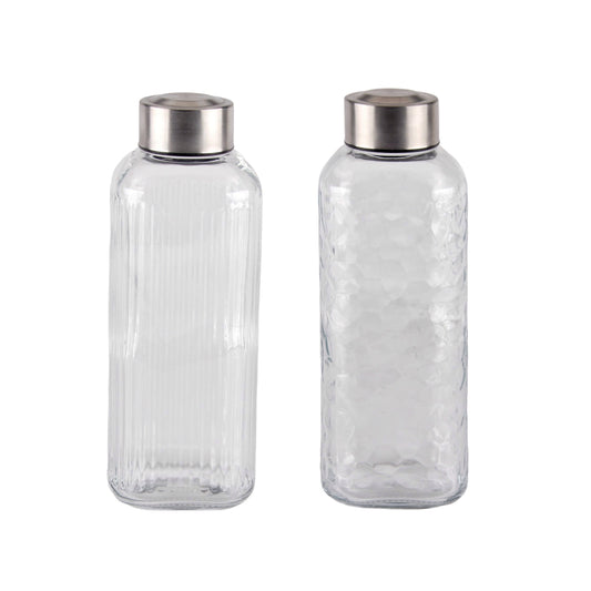 bulk 24 Glass Bottle w/ Metal Screw Lid 750ml 21cm